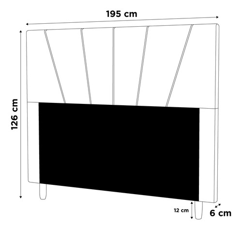 Cabeceira Cama Box King Size Dallas 195cm Sintético Branco