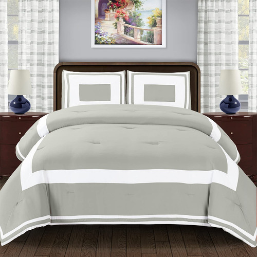 Juego De Edredon Funda Almohada Microfibra Matrimonial/queen