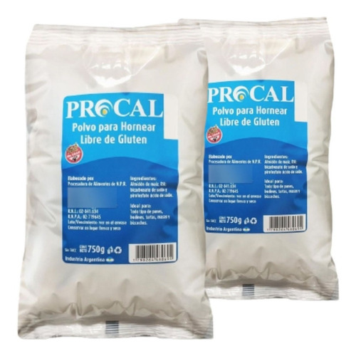 Polvo de hornear Procal - Pack de 2 unidades