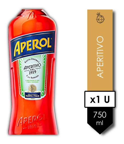 Imagen 2 de 10 de Aperol . Aperitivo . 750 Ml - Tomate Algo® -