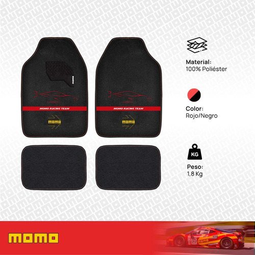 Imagen 4 de 9 de Cubre Alfombra Auto Momo Pvc 4 Piezas Ajuste Universal