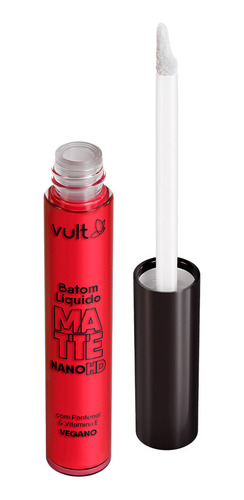 Batom Líquido Matte Vermelho Rubi Aveludado Nano Hd 5ml Vult