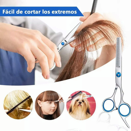 Imagen 2 de 7 de Set 10 De Tijeras Cortar Cabello De Peluquería Profesional
