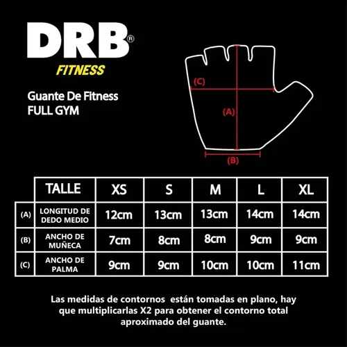 Guante Gimnasio Pesas Drb&reg; Full Gym Ciclismo Cuero Gel Lycra
