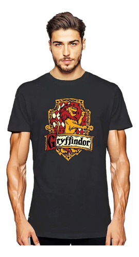 Polera Harry Potter Gryffindor Full Color Escudo Hombre