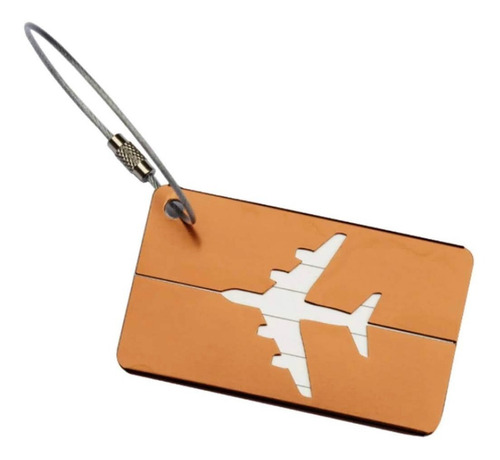 Identificador Equipaje Viaje Avión Maleta Etiqueta Color Marrón Claro