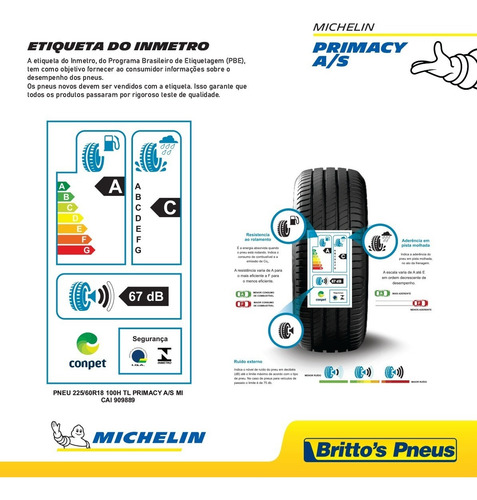 Pneu Michelin Aro 18 - Primacy A / S - 225/60 R18 100 H