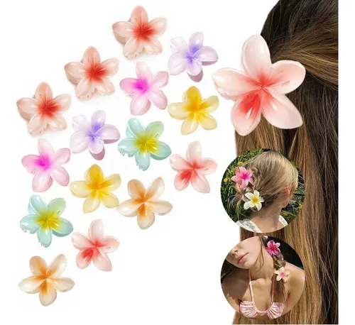 15×pinzas Para El Cabello Diseño Flor Hawaiana