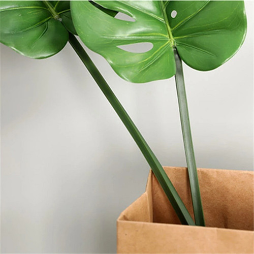 Planta Artificial Hoja Costilla De Adan Deco Interiores 61cm Color Verde Claro