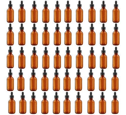 100 Frascos Botella Tapa Gotero Hermetico Vidrio 30 Ml Ambar
