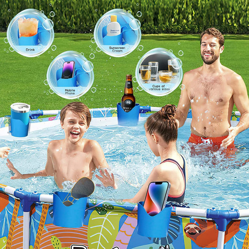 4pcs Estante De Piscina Portavasos Para Cerveza Y Bebidas