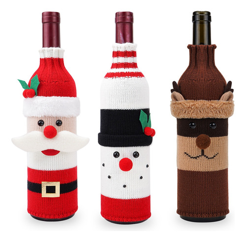 Juego De Botella De Vino Santa Holiday Decorations