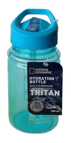 Botella Hidratación Tritan Cilindro Azul 500 Ml Natgeo