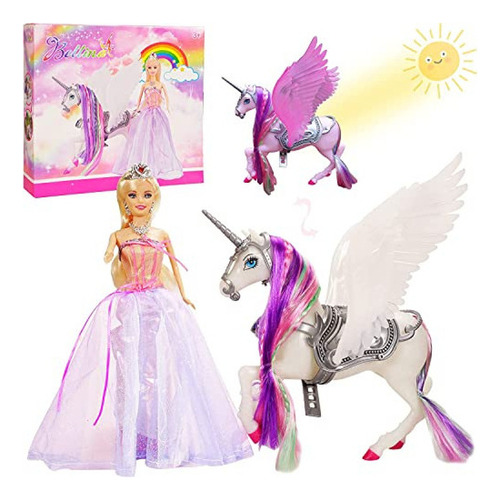 Muñecas Barbie  Unicornio Que Cambia De Color Y Muñeca De Pr