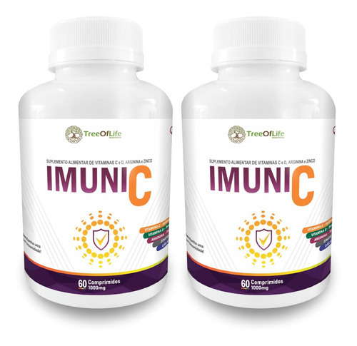 Kit 2x Super Vit C Imune 5+ Arginina Vitamina C Vitamina D