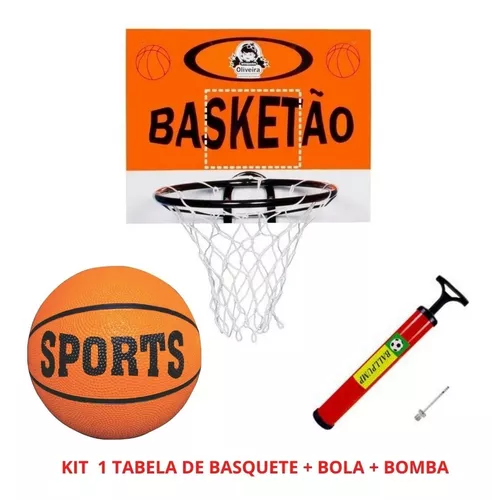 Kit Jogo De Basquete Infantil Cesta Com Bola Bomba E Suporte