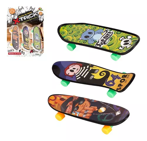 Mini Skate De Dedo Kit 3 Pares Brincando Fingerboard Radical