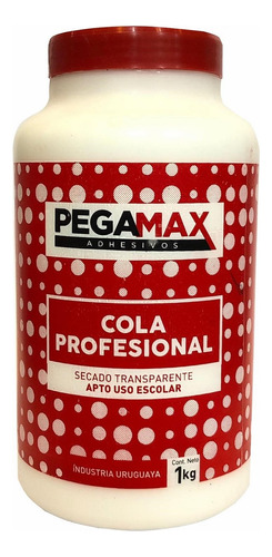 Cola Vinílica Profesional Escolar Transparente Pegamax 1 Kg