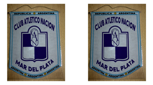 Banderin Mediano 27cm Club Nacion Mar Del Plata