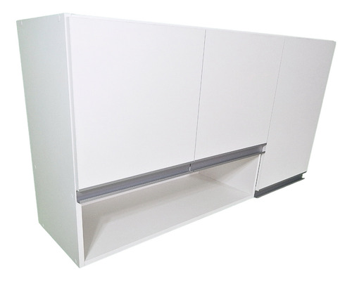 Armário Aéreo Mdf 120cm Com Nicho E Prateleira - Montado Cor Branco