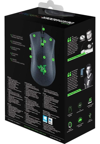 Razer Deathadder Chroma - Ratón Ergonómico Para Juegos Multi
