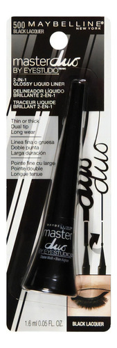 Delineador Liquido 2 En 1 Larga Duracion Maybelline Color Black Lacquer Efecto Mate