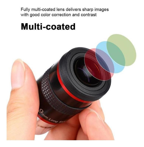 Imagen 7 de 10 de Ocular Lente Super Plossl Para Telescopio 68° Uw 9mm 1,25