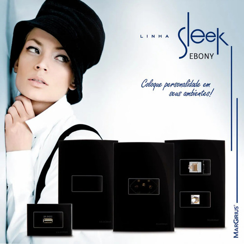 Tomada Dupla 20a/250v Com Placa Margirius Sleek - Kit 10 Un