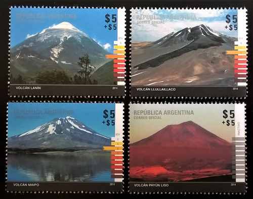 Argentina, Serie Gj 4058-61 Volcanes 2014 Mint L12925