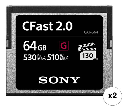Sony 64gb Cfast 2.0 G Series Memory Card (2-pack)