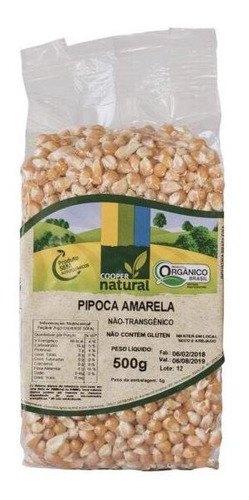 Kit 2x: Milho De Pipoca Amarela Orgânico Coopernatural 500g