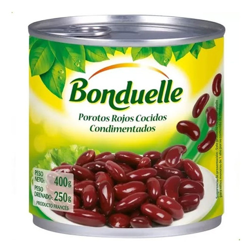 Lata Porotos Rojos Cocidos Condimentados Bonduelle X400gr.