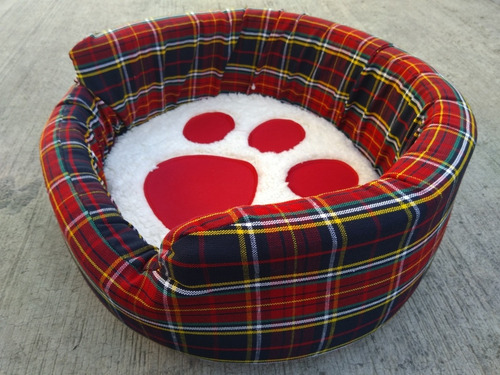 Cama Escocia 52x50x17 Con Cojin Desmontable Para Perro