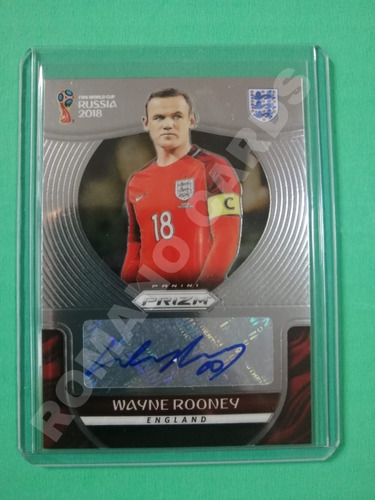 Tarjeta Prizm 2018 Wayne Rooney Autógrafo Inglaterra