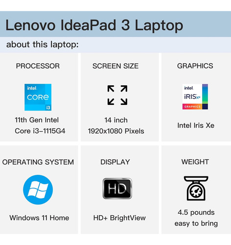 Laptop Lenovo Ideapad 3 2023 14 Core I3-1115g4 20gb Ram 1tb