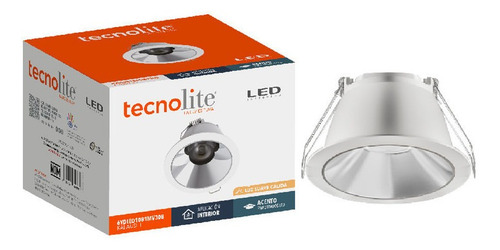 Lámpara Empotrada En Techo Led 6w Luz Suave Cálida Tecnolite Color Blanco/cromo 6YDLED1081MV30B