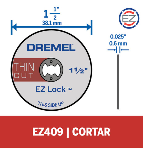 Disco de corte Dremel Ez409 1.1/2 de 5 piezas