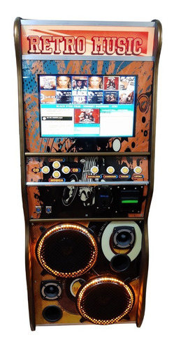 Maquina De Musica Jukebox 19 Polegadas Em Led Retrô