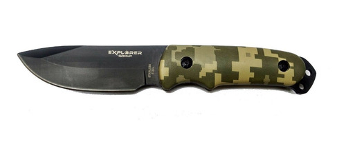 Cuchillo Tactico Supervivencia Caza Camo Con Funda Y Caja