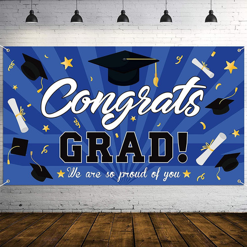 Banner De Fondo De Graduación 1.8mx1.1m Congrats Grad Backdr