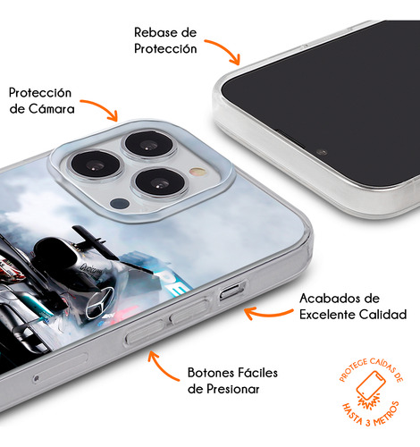 Funda Para Infinix Lewis Hamilton Mercedes Fórmula 1 Case Lewis Humo Carro Smart 9