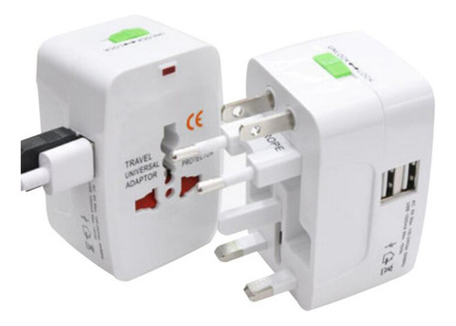 Adaptador De Corriente De Viaje Universal Con Enchufes Usb D