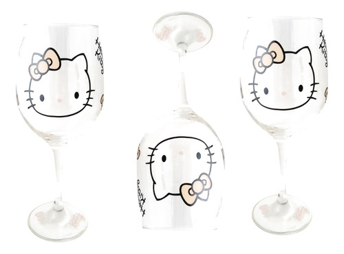  Copas Hello Kitty Vidrio X 3 Unidades