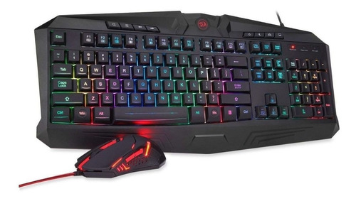 Teclado Y Mouse Gamer Combo Redragon Iluminado Diginet