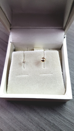 Imagen 5 de 5 de Broqueles Para Bebe De Oro 18k C Diamante 4 Puntos Mod. 934