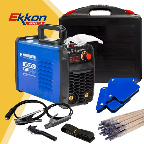 Imagen 5 de 9 de Soldadora Inverter Kommberg 200 Amp + Electrodos + Soporte