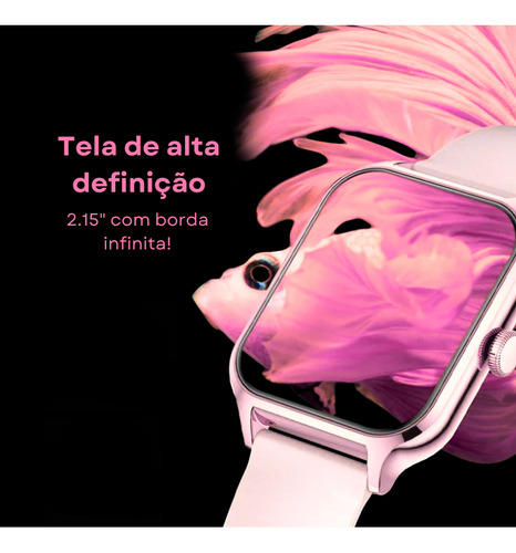 Smartwatch Series 9 Max Chatgpt Amoled Bluetooth Nfc Premium Caixa Rosa