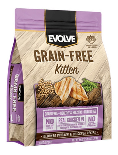 Evolve Cat Grain Free Kitten  - Pollo 2.75 Lb - 1.24 Kg