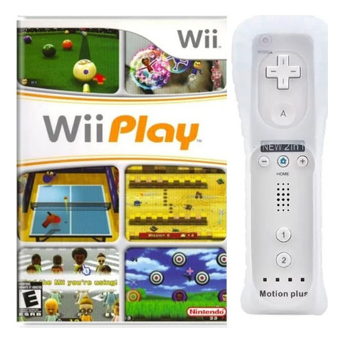 Juego multimedia físico Wii Play con mando de Wii para Nintendo Wii