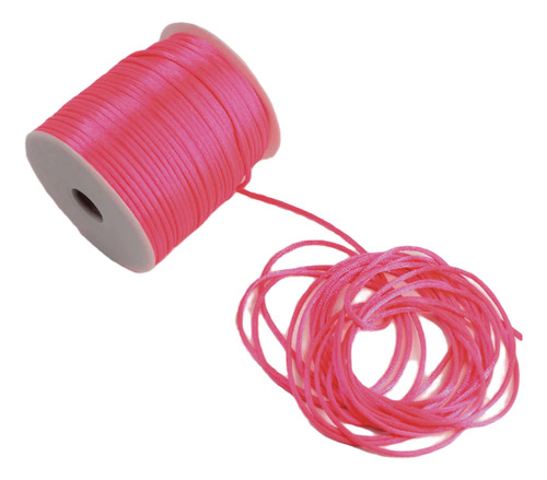 Hilo Cordón Cola De Ratón Rayon C- Rosado Fluor 1mm 80 Mtrs